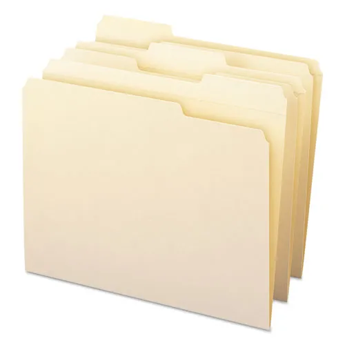 100% Recycled Reinforced Top Tab File Folders, 1-3-cut Tabs, Letter Size, Manila, 100-box