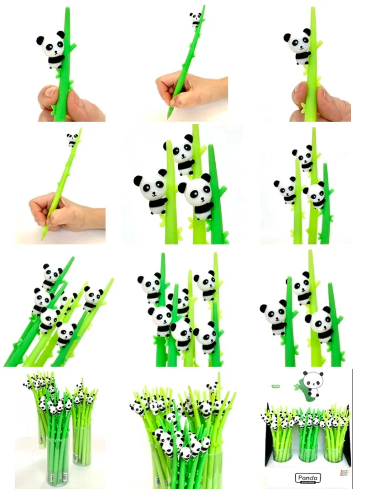 22389 PANDA BAMBOO WIGGLE GEL PEN-48