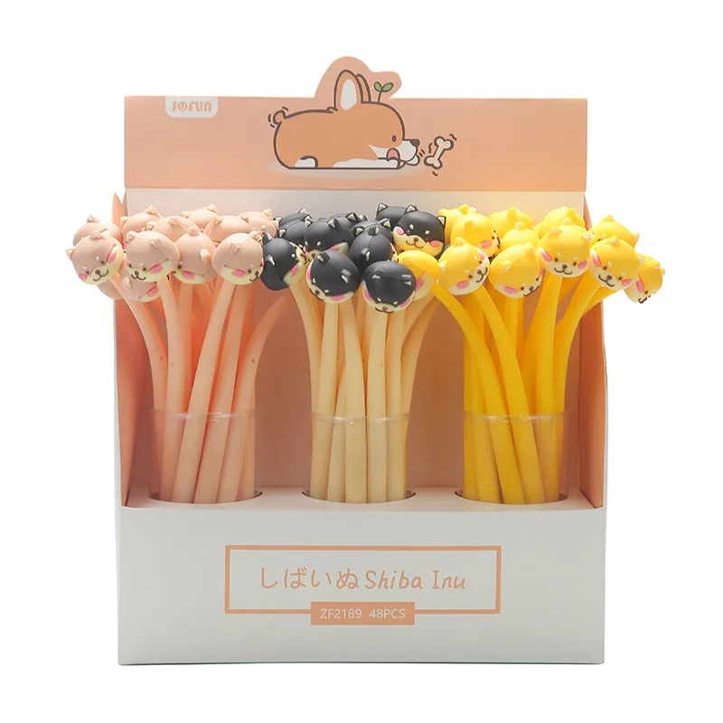 22445 SHIBA INU PUPPY WIGGLE GEL PEN-48