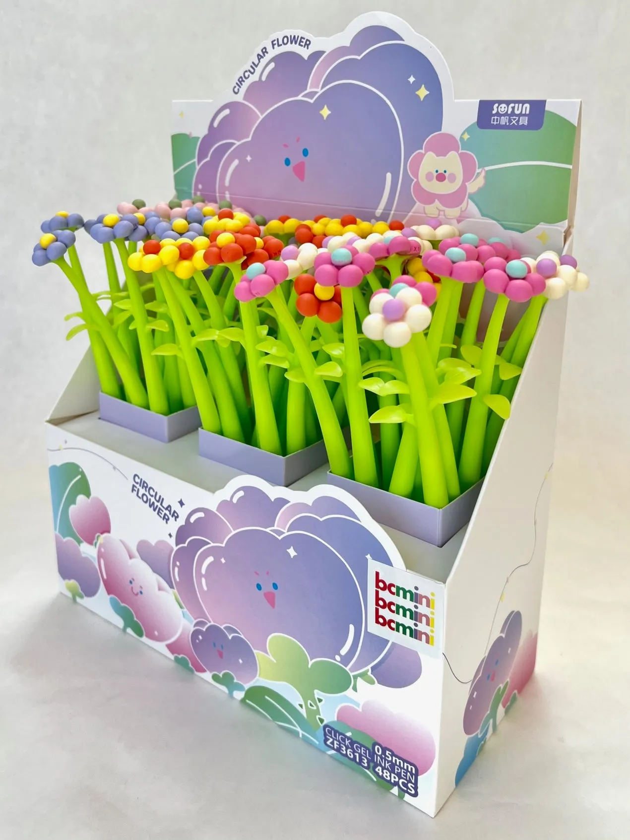 22562 BUBBLE FLOWER WIGGLE GEL PEN-48