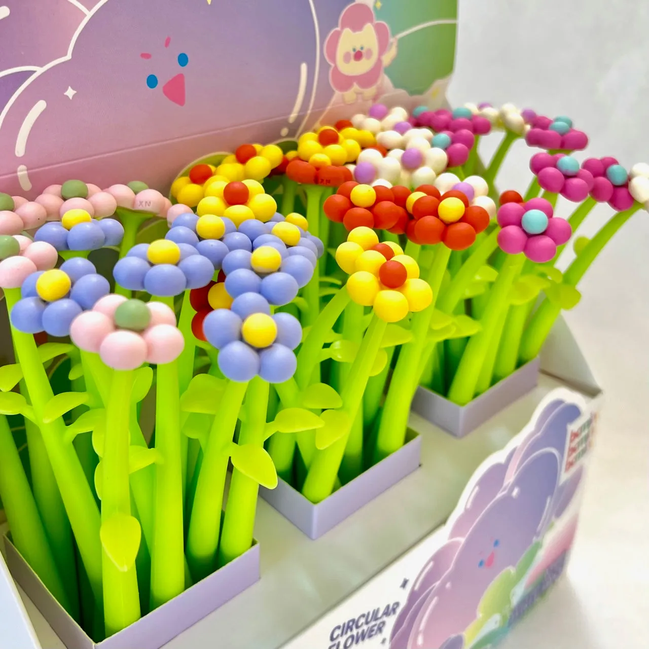 22562 BUBBLE FLOWER WIGGLE GEL PEN-48