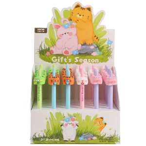 22603 ANIMALS GIFT SEASON RETRACTABLE GEL PEN-36