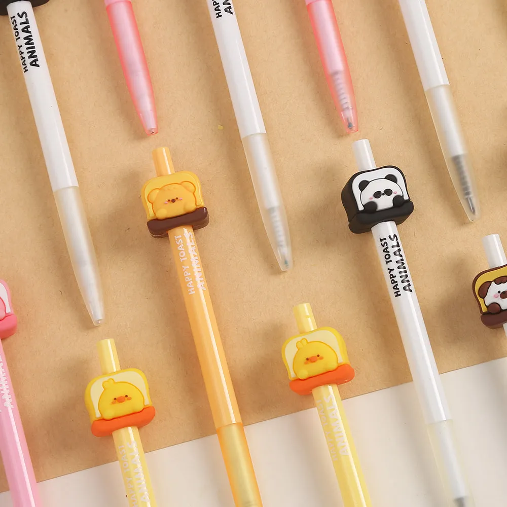 22605 HAPPY TOAST ANIIMALS RETRACTABLE GEL PEN-36