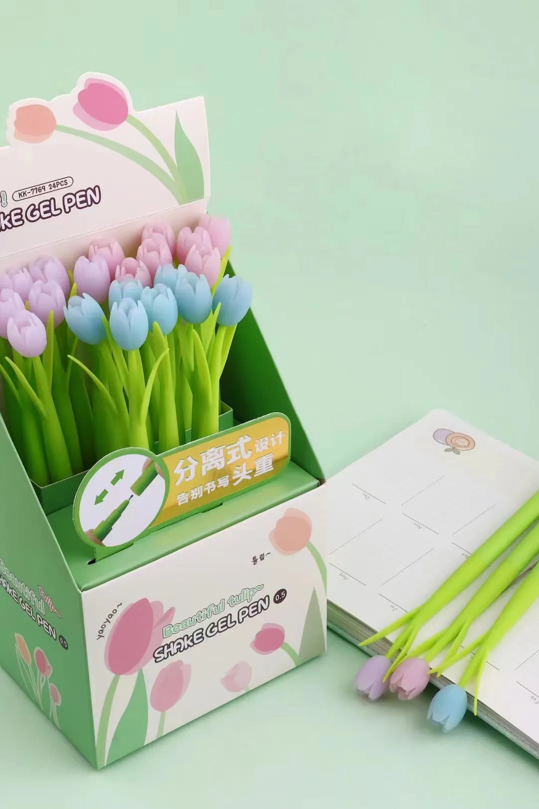 22614 TULIP FLOWER WIGGLE GEL PEN-24