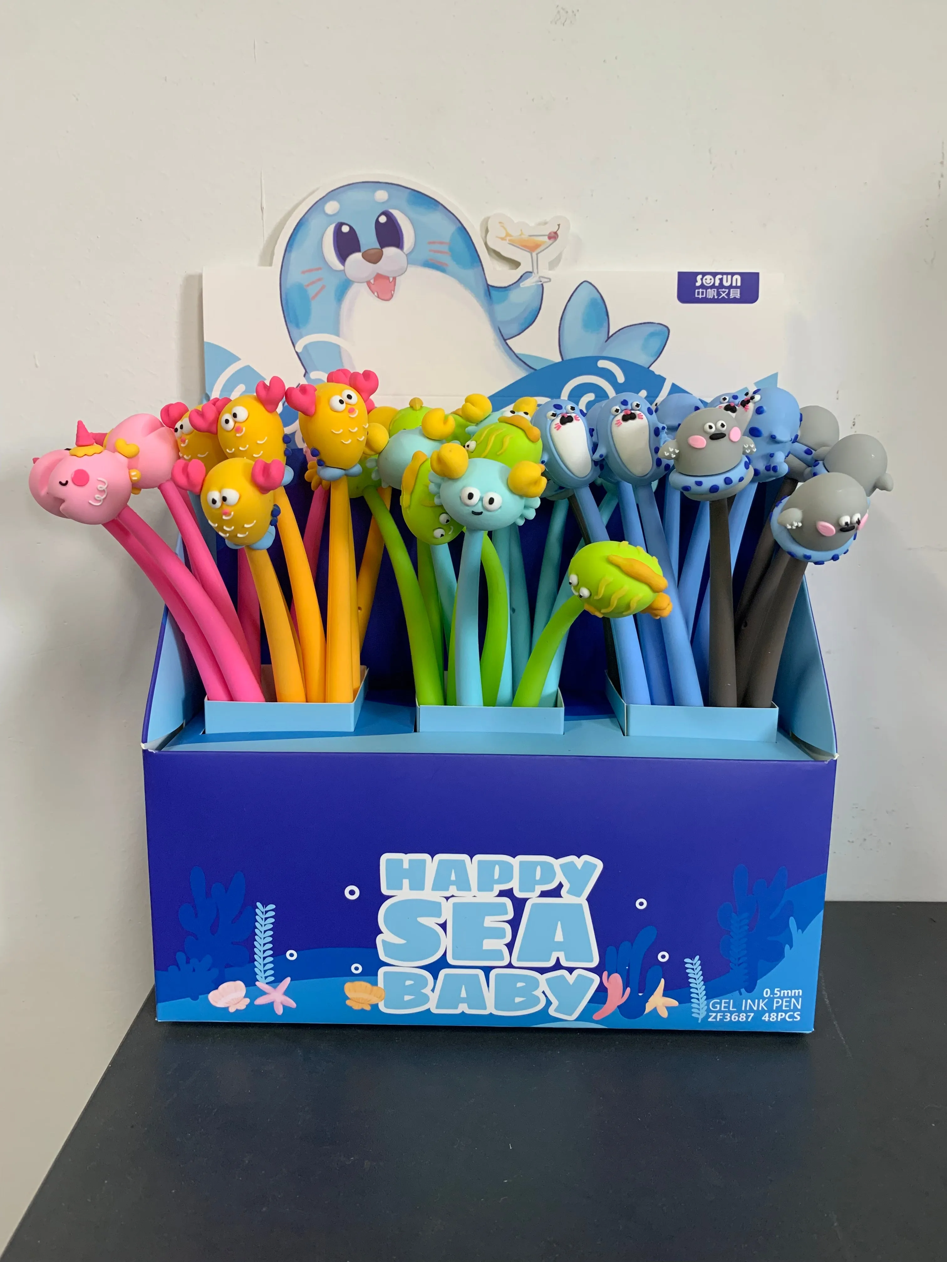 22624 HAPPY SEA ANIMALS GEL PEN-48