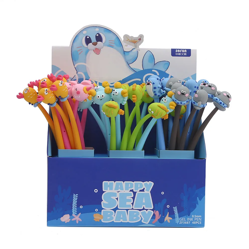 22624 HAPPY SEA ANIMALS GEL PEN-48