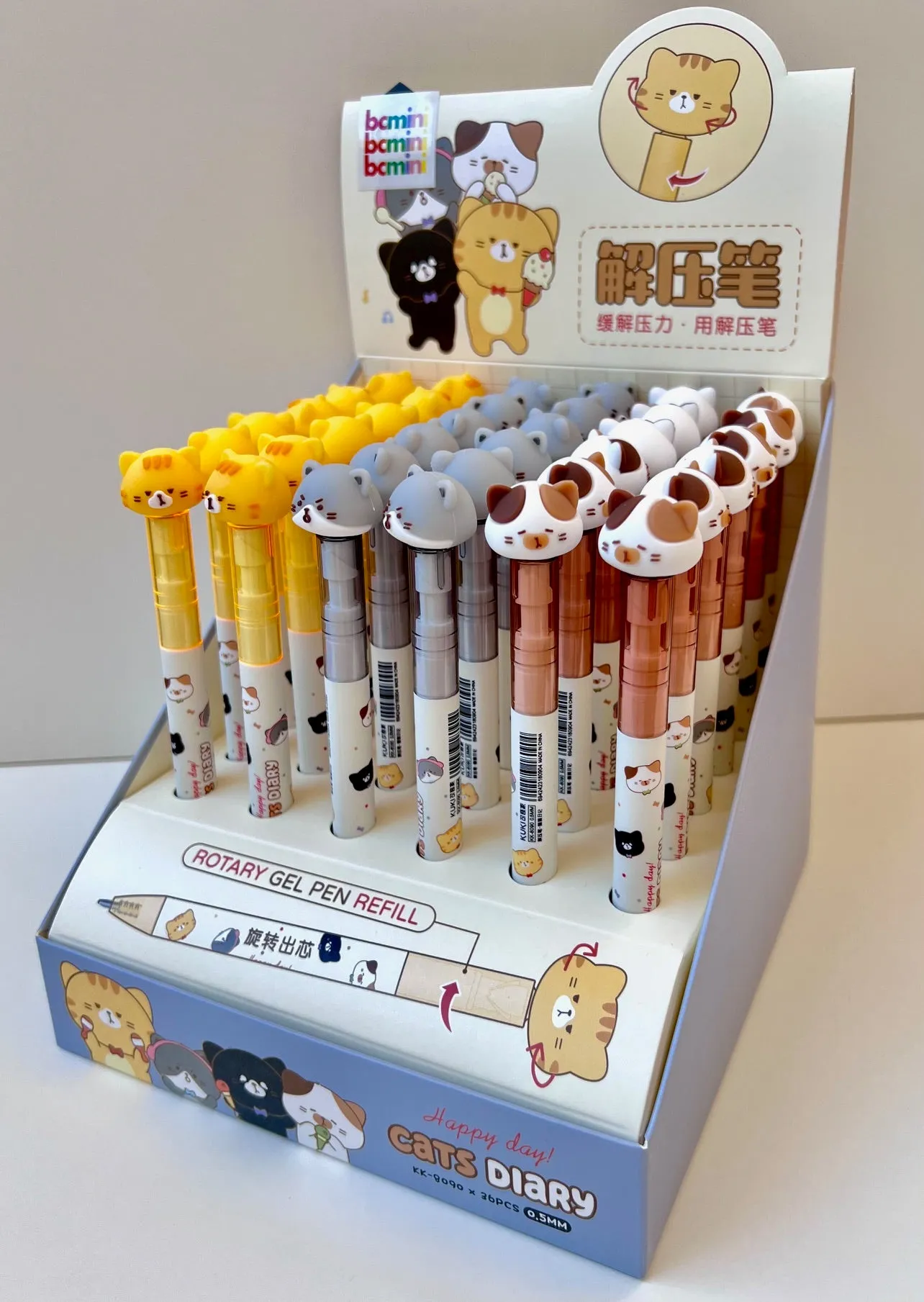 226342 CAT DIARY SPINNING GEL PEN-12