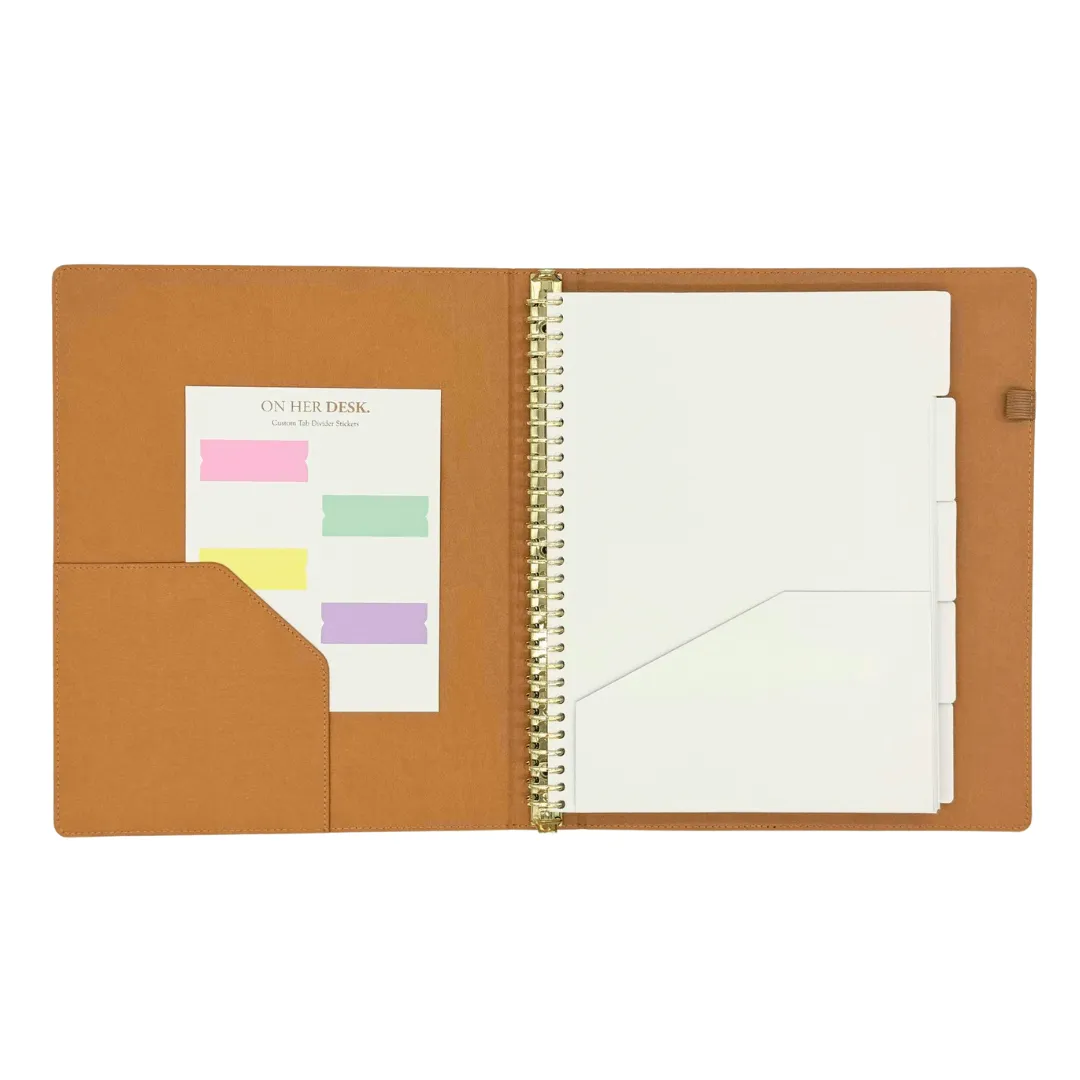 A4 Binder Notebook (with tab dividers) - Caramel