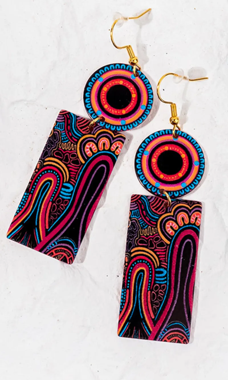 Aboriginal Art Earrings Knowledge Holders