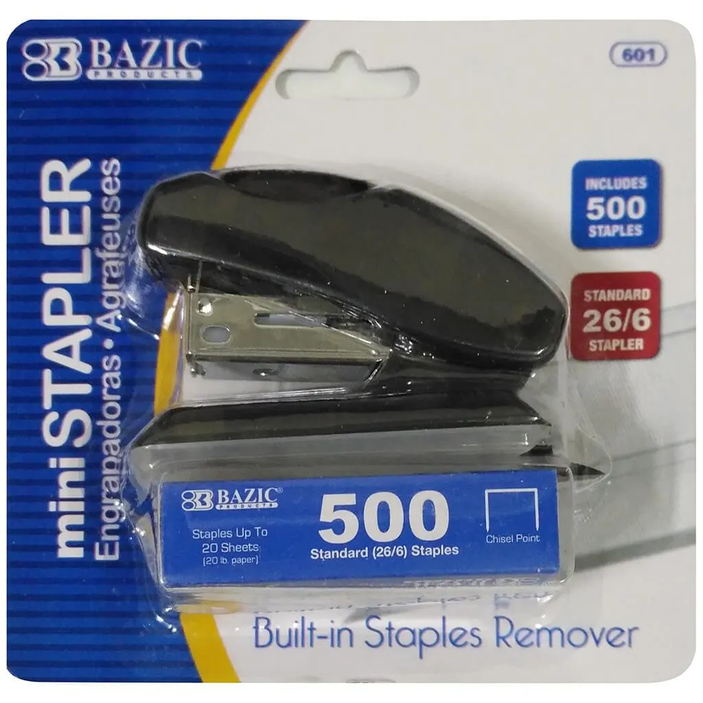 Bazic Mini Standard Stapler with 500ct Staples