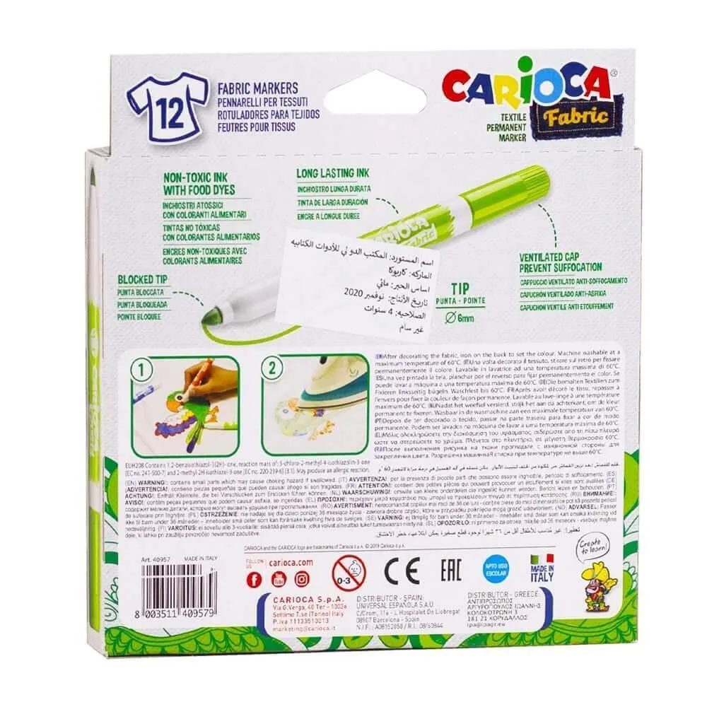 Carioca Fiber Pens Fabric - 12 Colors