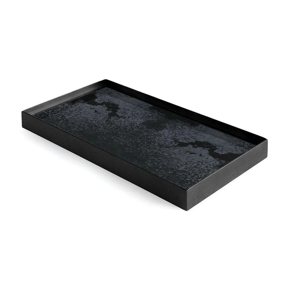 Charcoal Rectangular Mini Mirror Tray