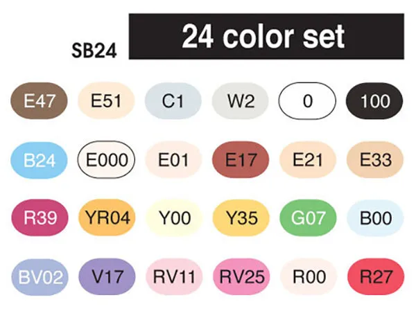 Copic Sketch 24Pc Colors Starter Sets