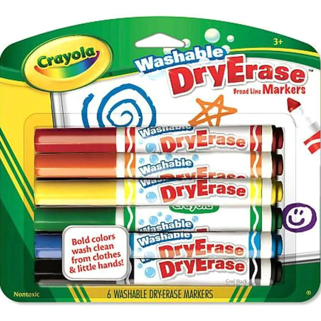 Crayola Dry Erase Broad Line Washable Markers 6ct