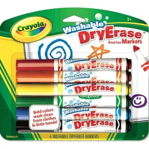 Crayola Dry Erase Broad Line Washable Markers 6ct