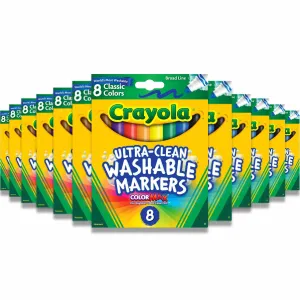 Crayola - Washable Broad Line Markers, Classic Colors - 8 Ct - 24 Pack