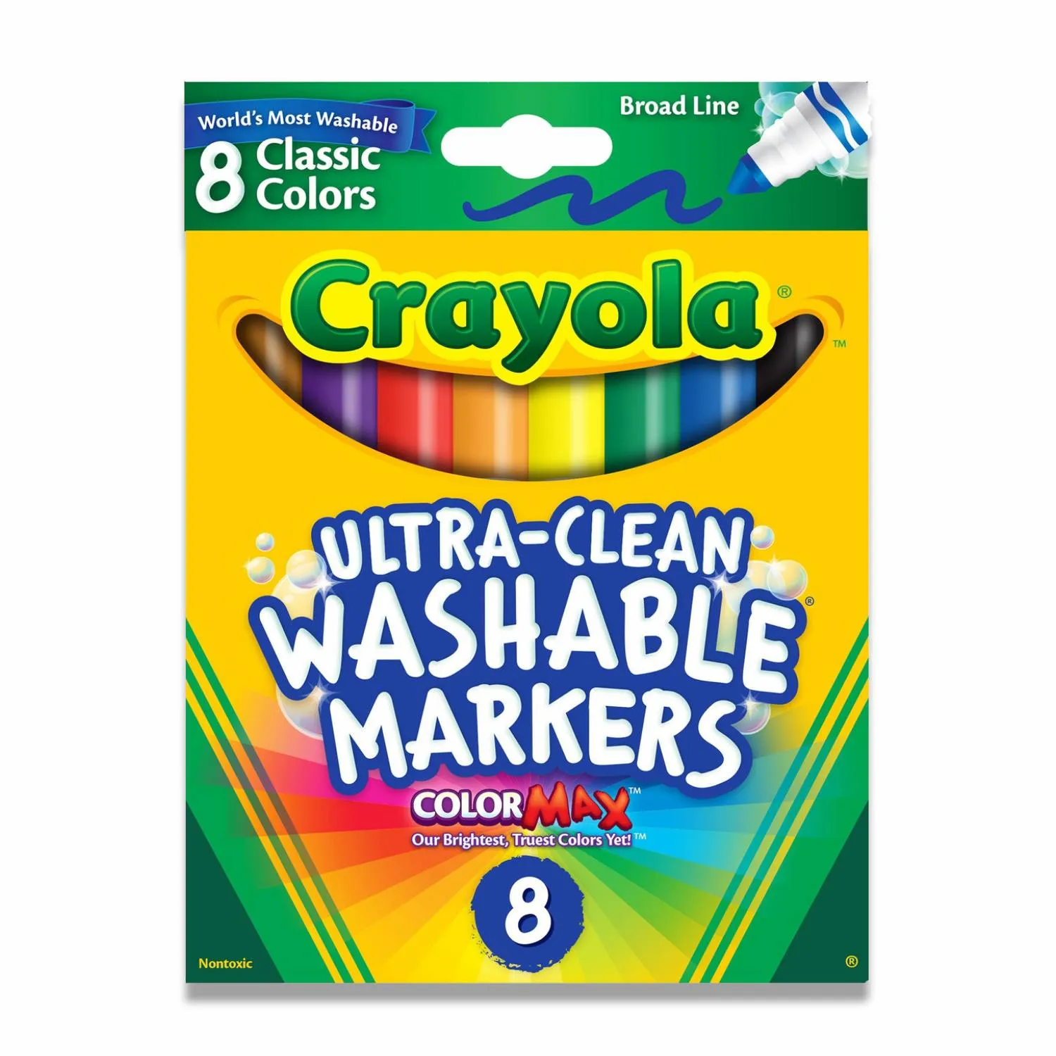 Crayola - Washable Broad Line Markers, Classic Colors - 8 Ct - 24 Pack