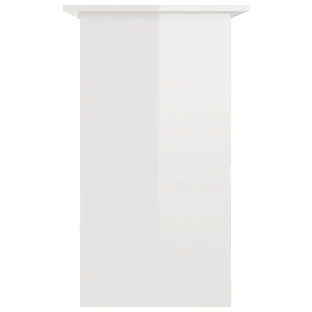 Desk High Gloss White 80x45x74 cm Chipboard