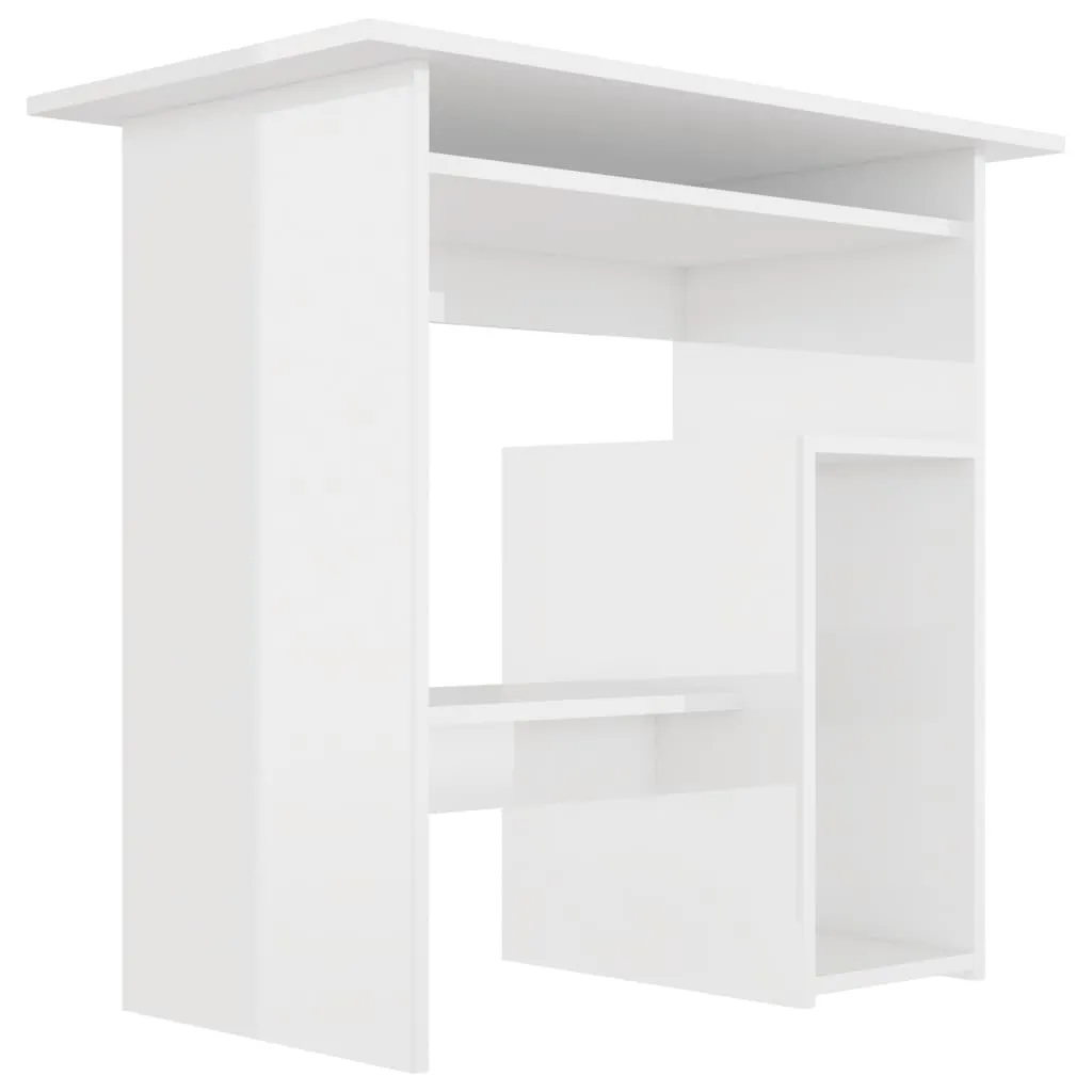 Desk High Gloss White 80x45x74 cm Chipboard