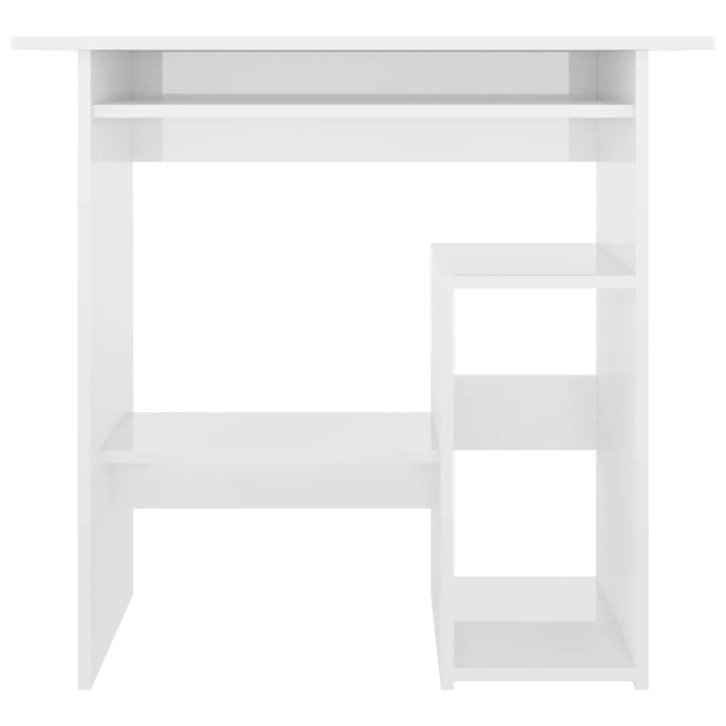 Desk High Gloss White 80x45x74 cm Chipboard