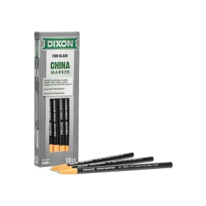 DIXON TICONDEROGA 00081 China Marker, Black, 7 in L