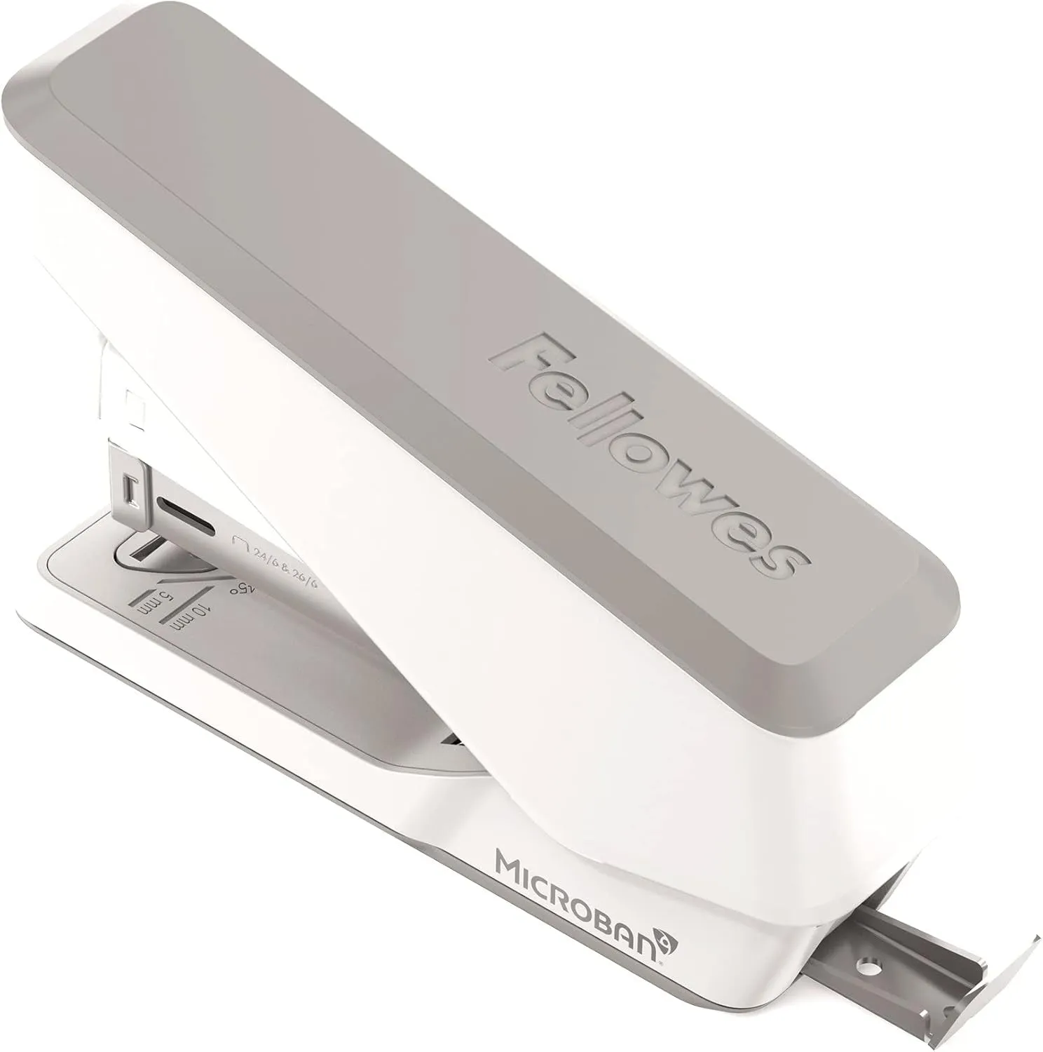 Fellowes LX840 Easypress Office Stapler, Effortless One-Touch Small Stapler for Classroom, Home and Office, Holds Half Strip of Staples, 25 Sheet Capacity, White