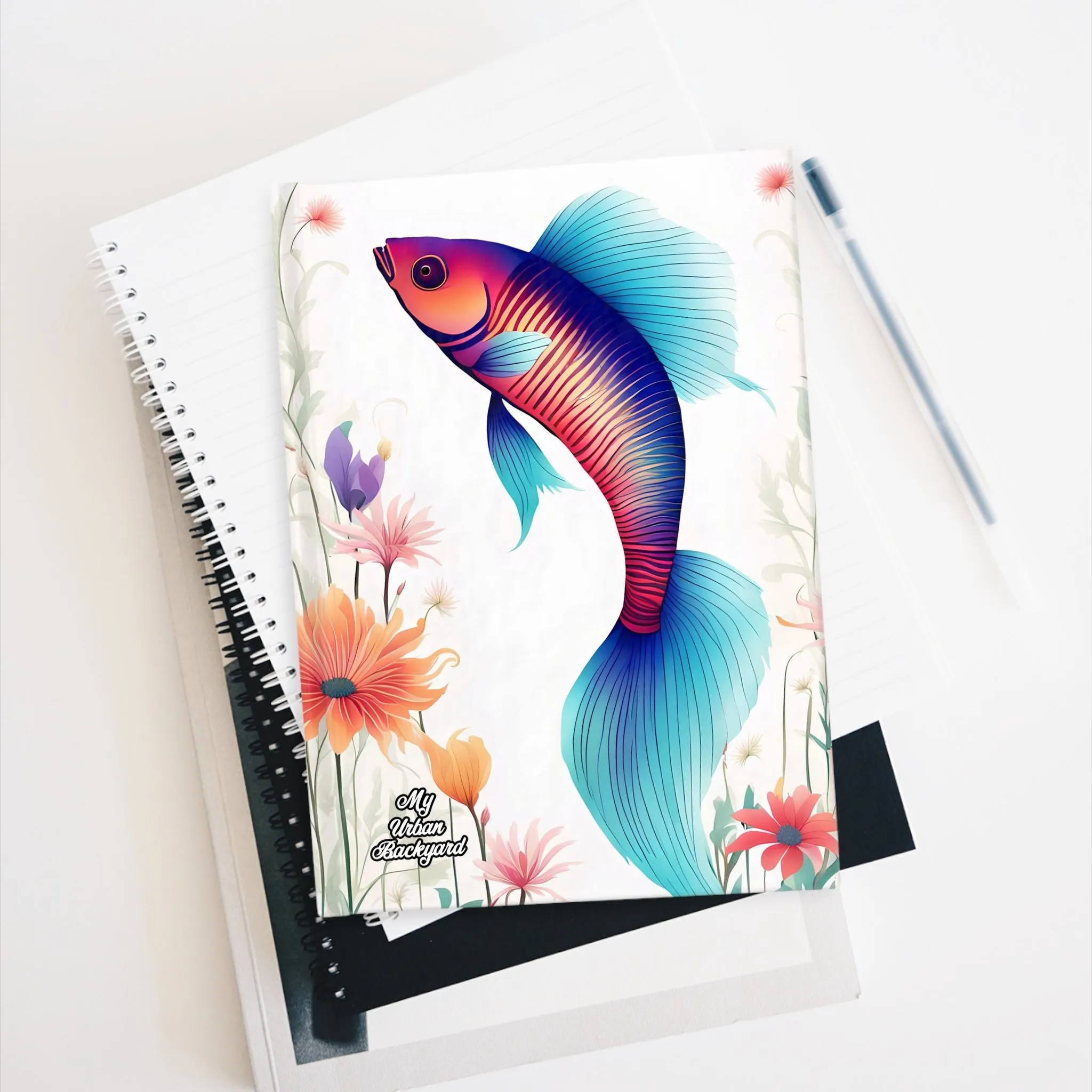 Fish with Flowers, Hardcover Notebook Journal - Write in Style