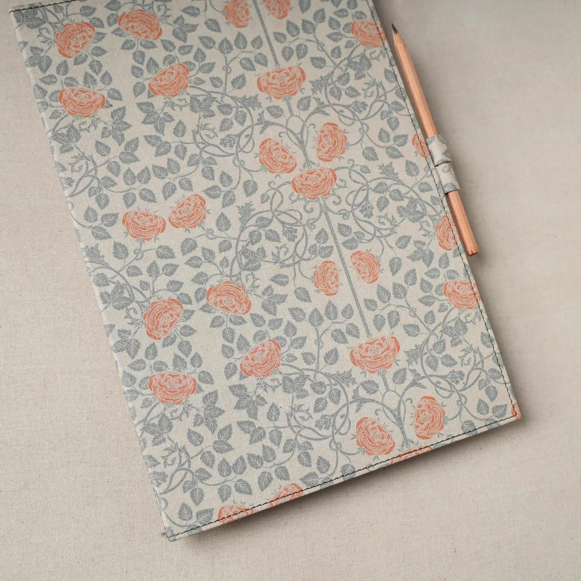 Floral Print Handcrafted File Folder with Pencil 12