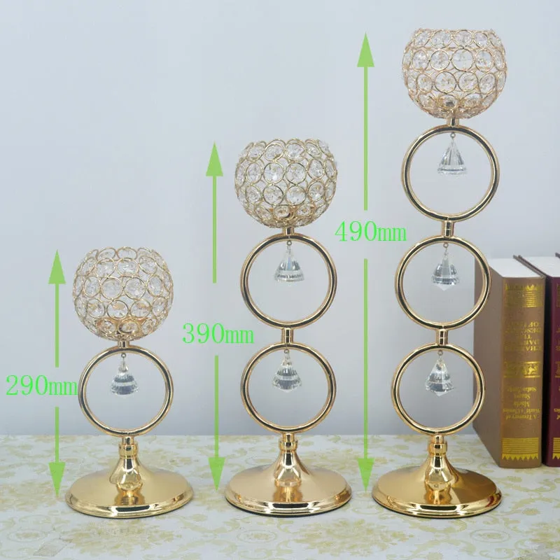 Gold Candle Holders As Centrepieces For Wedding And More