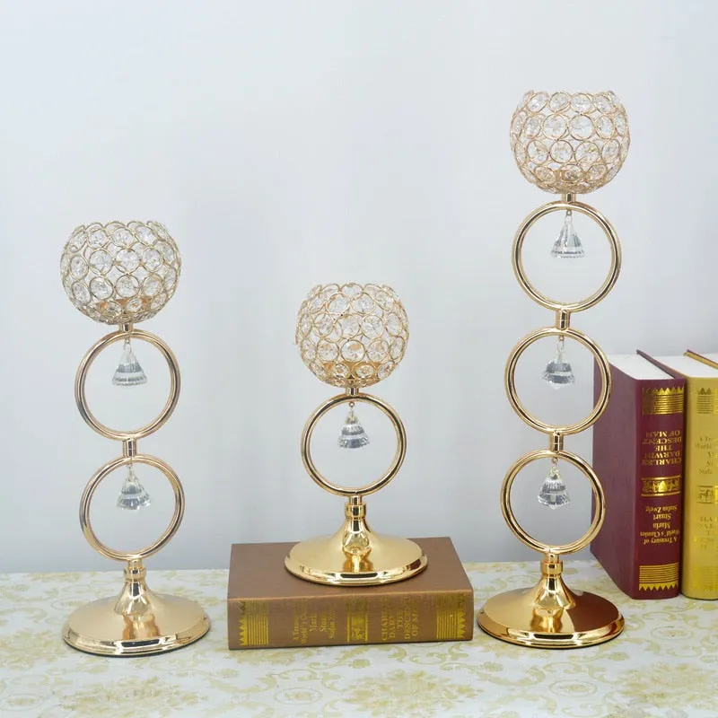 Gold Candle Holders As Centrepieces For Wedding And More