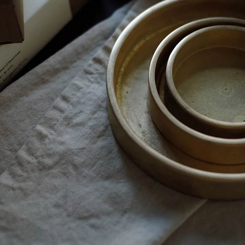 Handmade Round Brass Trays