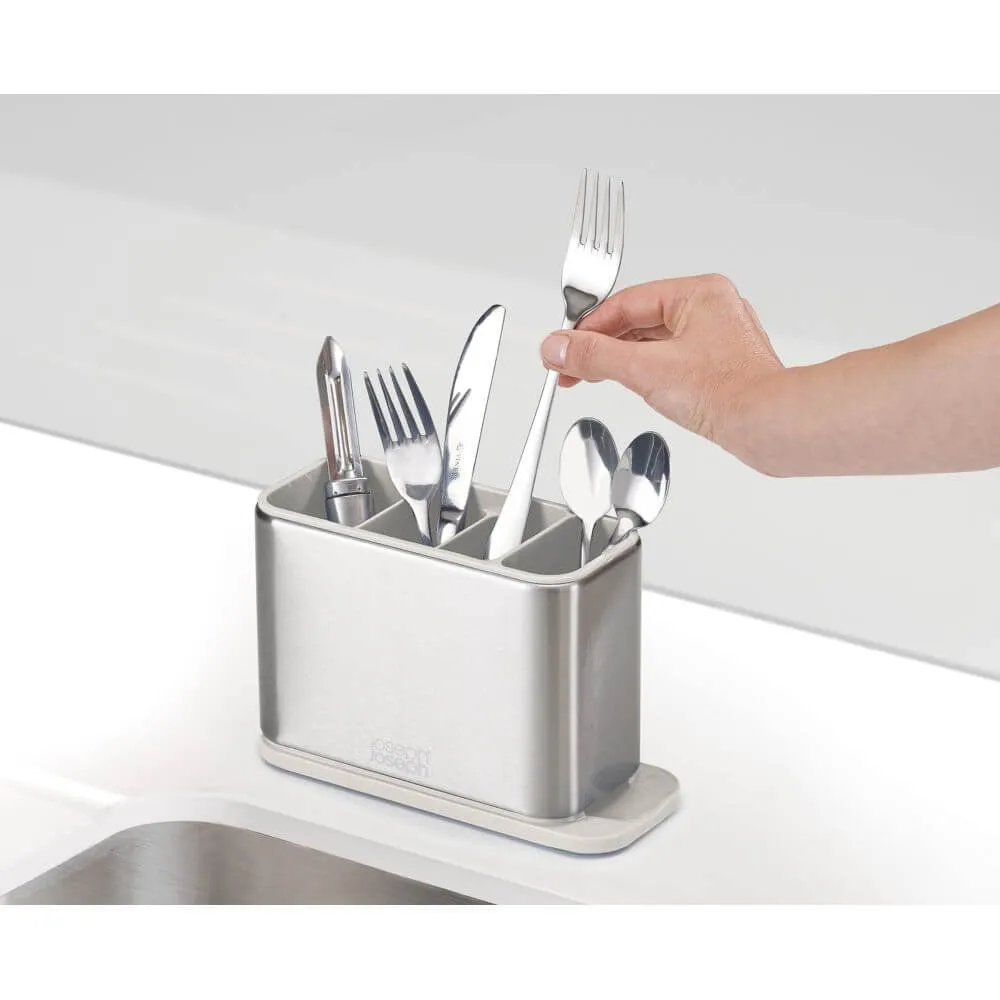 Joseph Joseph Surface Stainless Steel Cutlery Drainer Stone