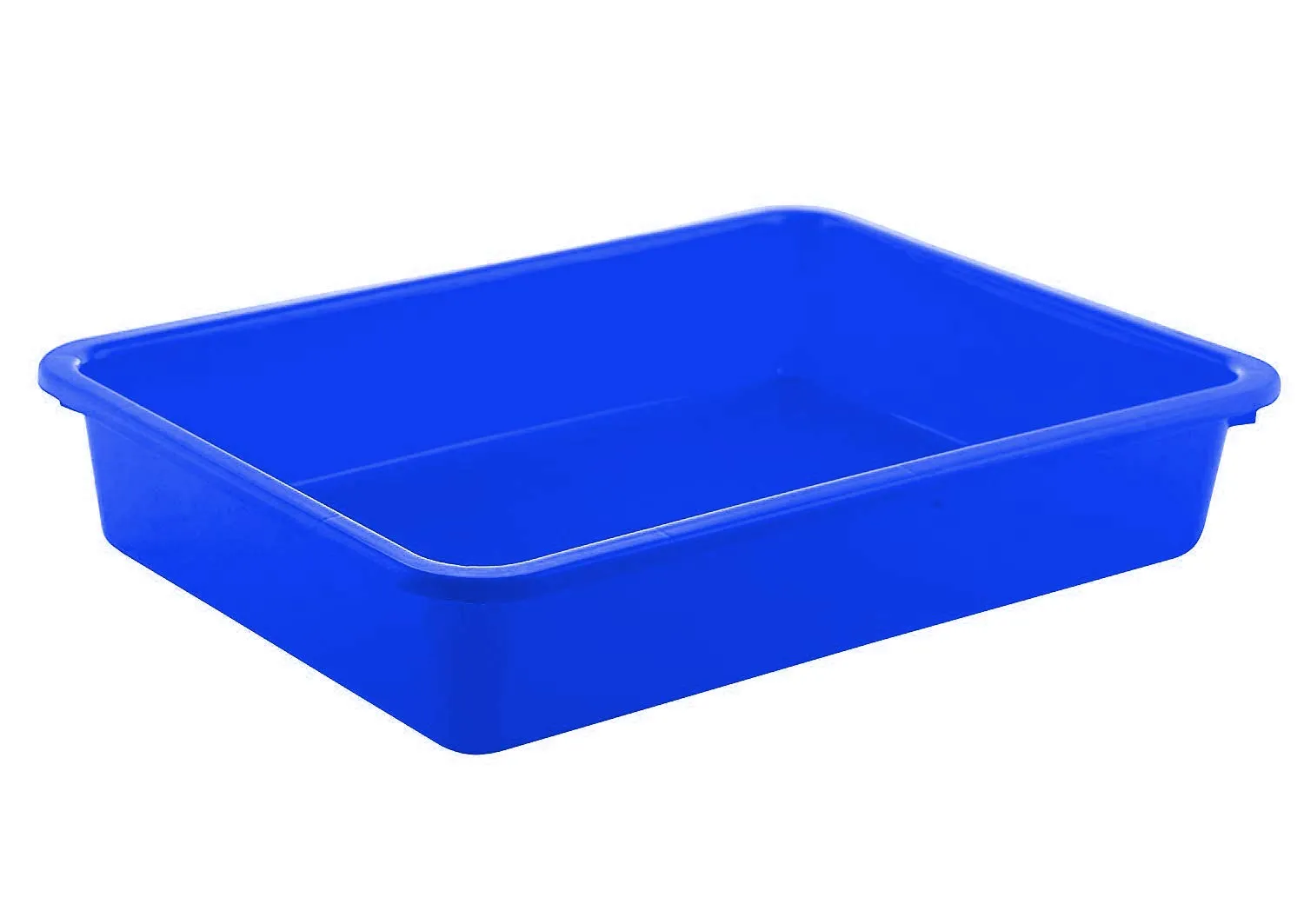 Kuber Industries Plastic 3 Pieces Medium Size Stationary Office Tray, File Tray, Document Tray, Paper Tray A4 Documents/Papers/Letters/Folders Holder Desk Organizer (Blue)-Ctktc42791