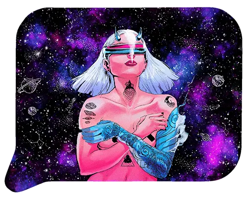 Medium Funnel Rolling Tray With 3D Lids (Sexy Space Girl Smoking)