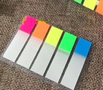 Neon Sticky Notes Office Stationery Supplies - Set of 5