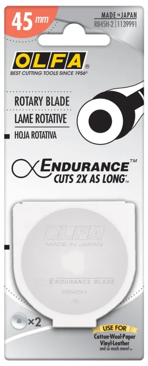 Olfa Rotary Cutter Endurance Blade 45mm - 2 pk