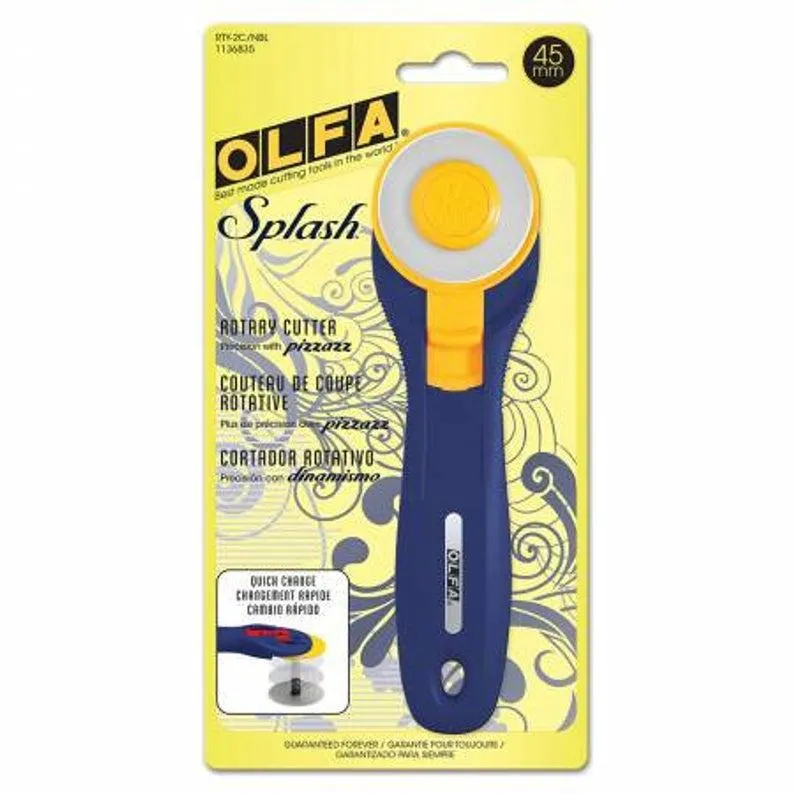 OLFA Splash Handle Rotary Cutter - 45mm - NAVY