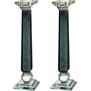 Pair Of Crystal Elegant Candlesticks 27.5 Cm