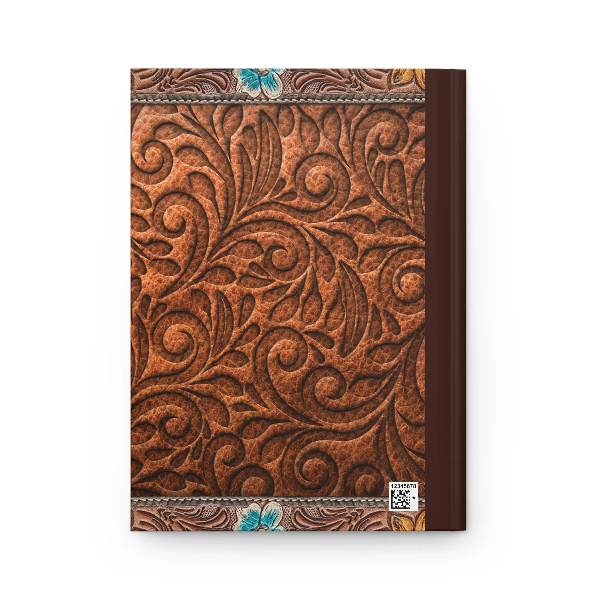 Personalised Hardcover Journal Matte, Country and Western, Carved Leather look, awd-1775