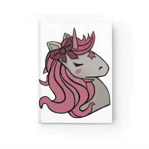 Pink Hair Unicorn Head Journal - Blank