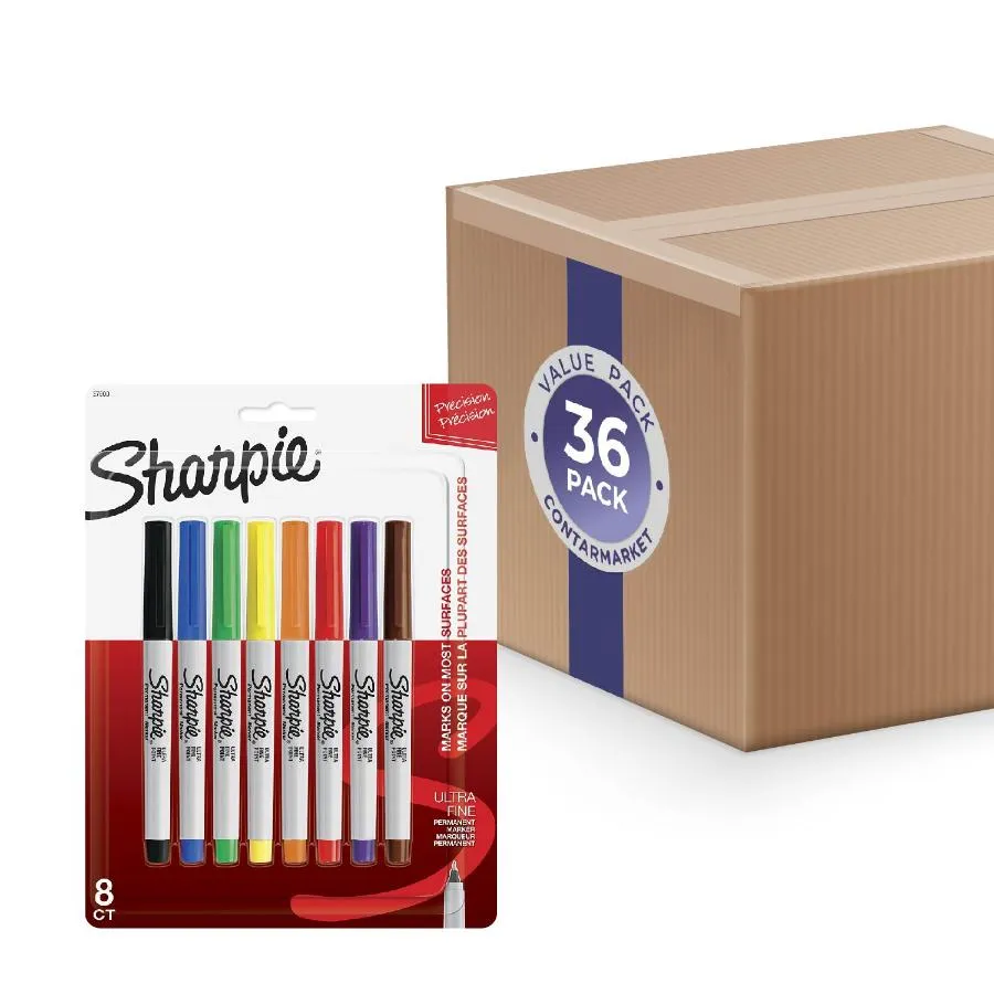 Sharpie Permanent Markers Ultra Fine Point Classic Colors 8 Count - 36 Pack