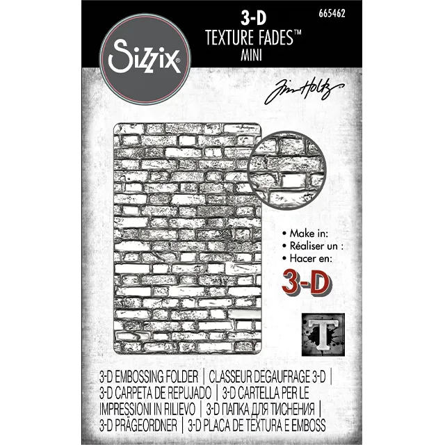 Sizzix 3-D Texture Fades Embossing Folder - Mini Brickwork by Tim Holtz