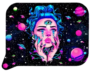 Small 3D Rolling Tray With Magnetic Lid Cover (Blue Hair Girl Cry)