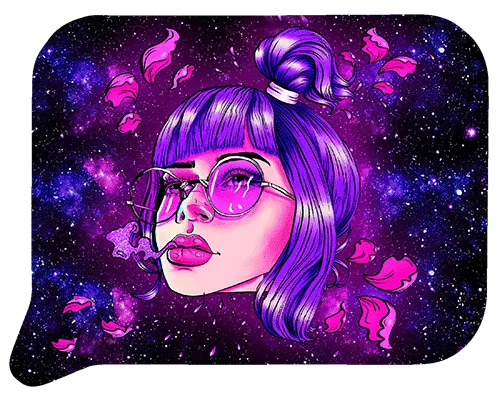 Small 3D Rolling Tray With Magnetic Lid Cover (Purple Girl With Glasses)