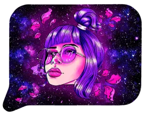 Small 3D Rolling Tray With Magnetic Lid Cover (Purple Girl With Glasses)