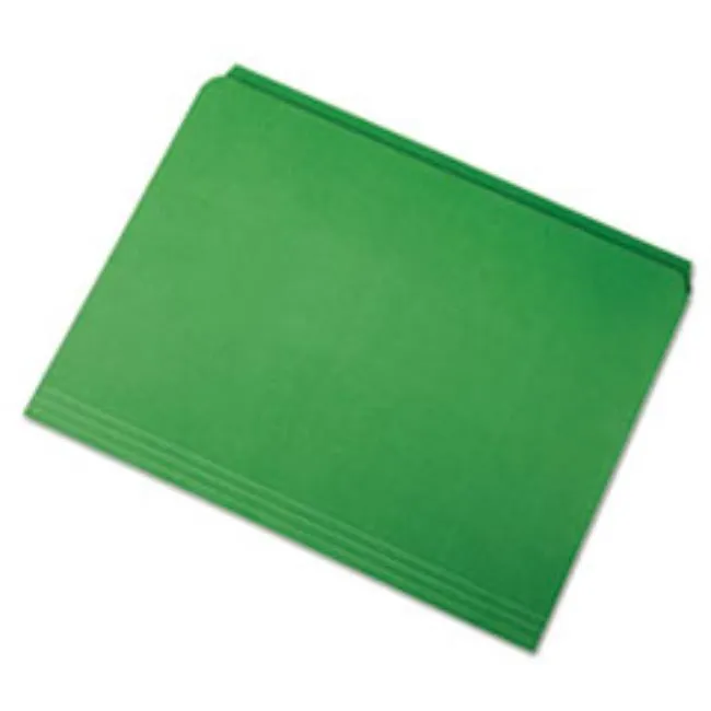 STRAIGHT CUT FILE FOLDERS, GREEN, LETTER, 100CT-BOX (5 BOXES PER PACK)