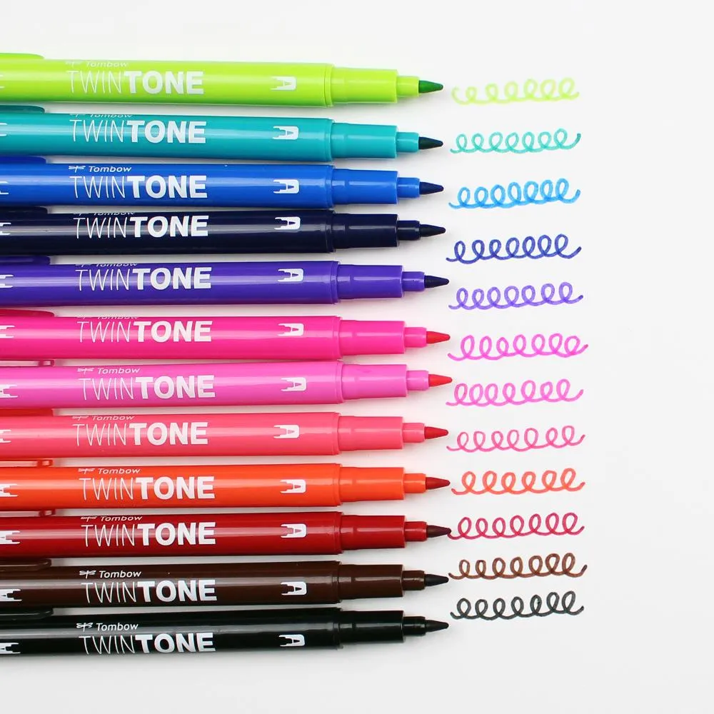 Tombow Twintone Marker Set 12pk Bright