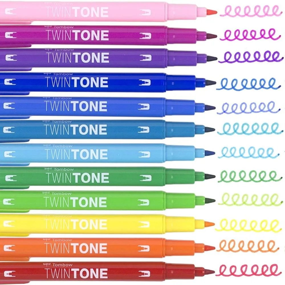 Tombow Twintone Marker Set 12pk Rainbow