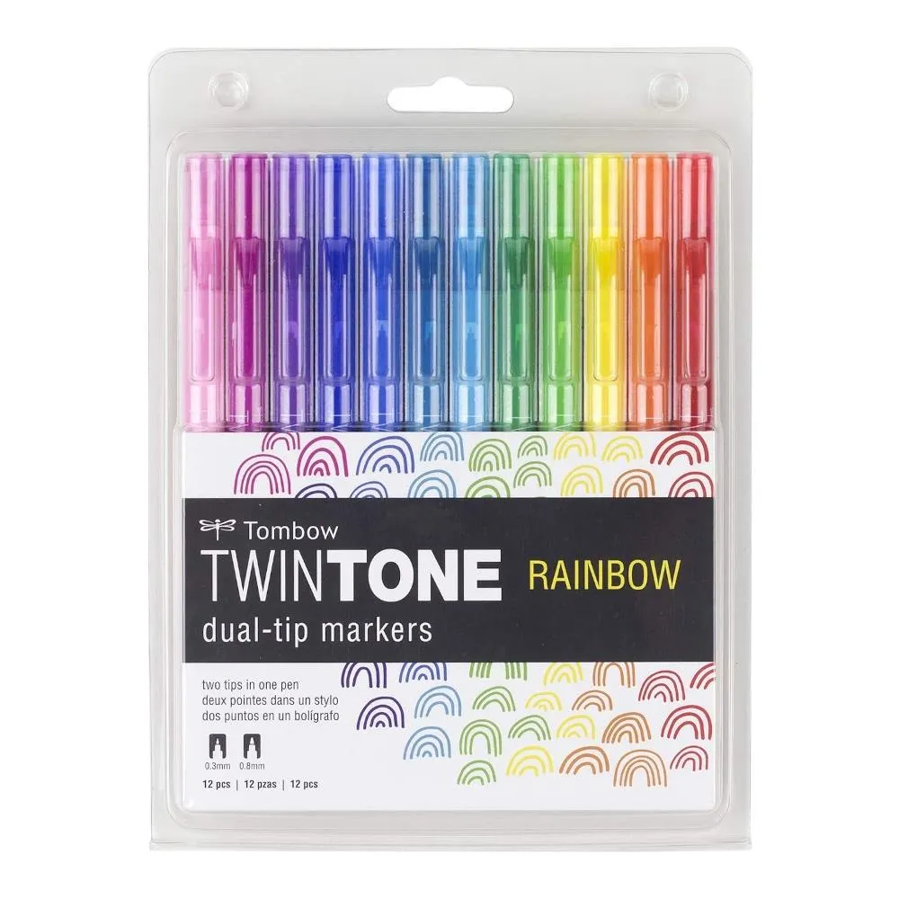 Tombow Twintone Marker Set 12pk Rainbow