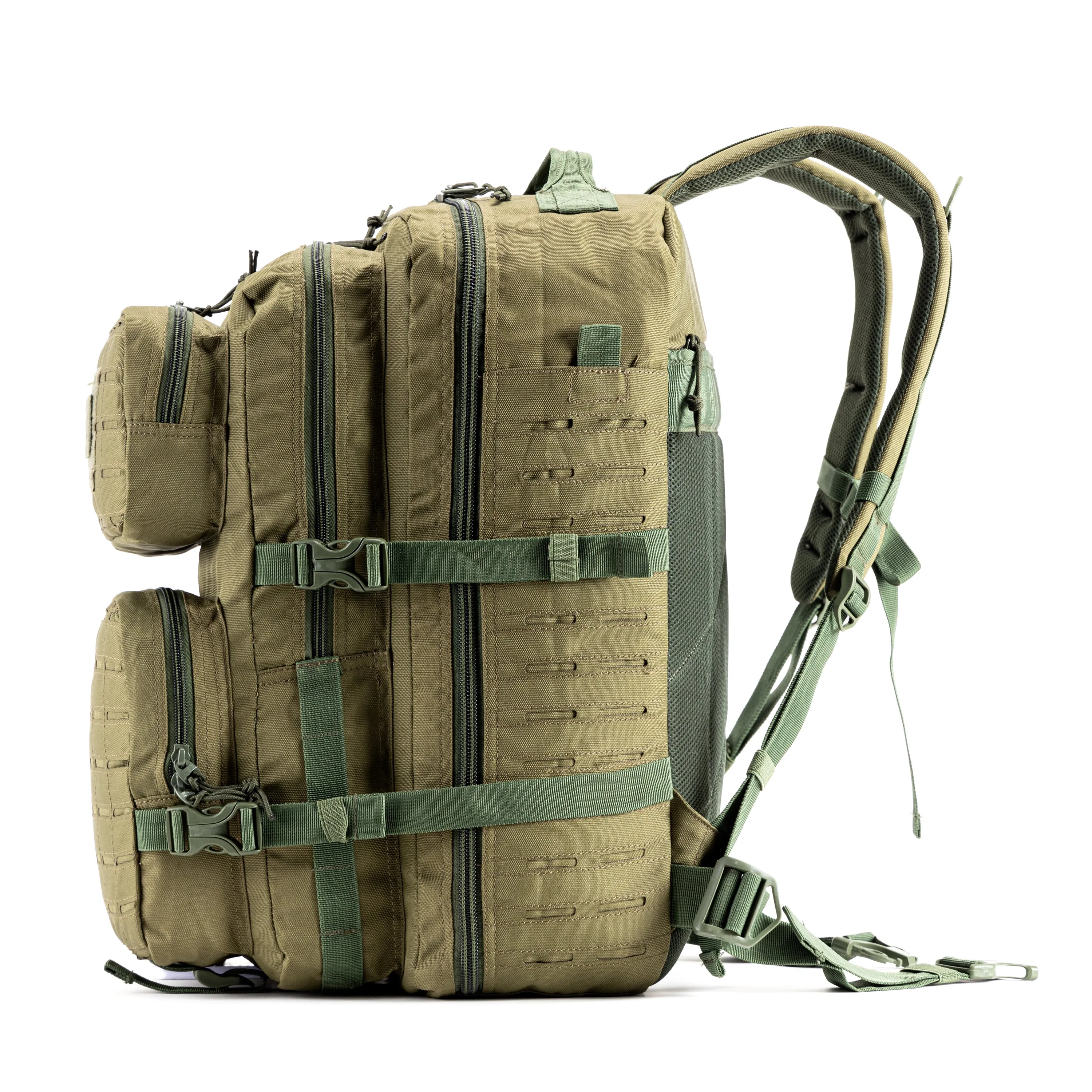 Tripole Force Plus Tactical Army 50 Litre Bag & Backpack with Laser-cut MOLLE - Olive Green